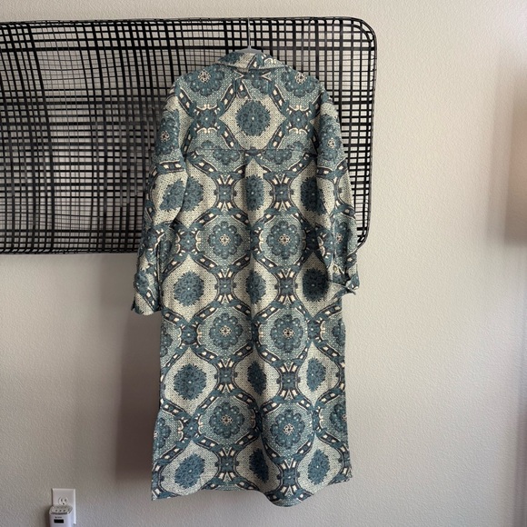 Free people We The Free Brick Lane Jacquard Maxi Shirt Jacket blue - Picture 9 of 10